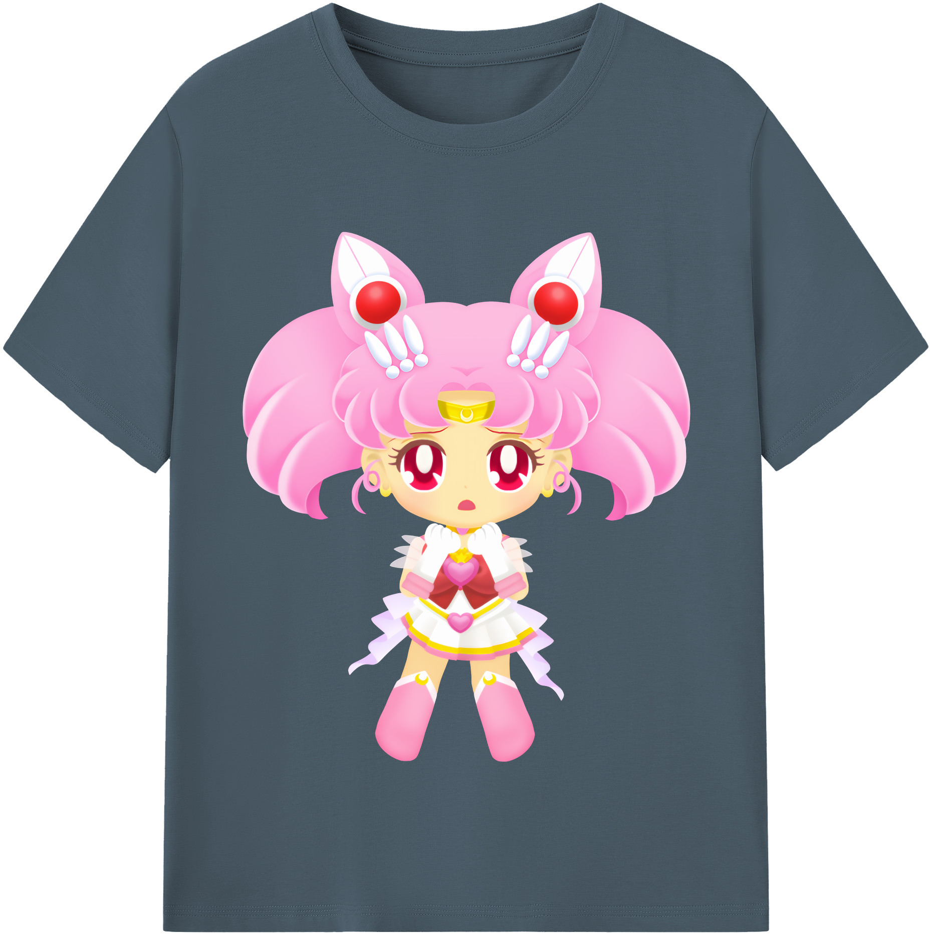 （画像用） 美少女戦士セーラームーン ちびうさ Sailor Moon Chibiusa Tsukino Usagi Small Lady Serenity 綿100％半袖Tシャツ（フロントプリント）